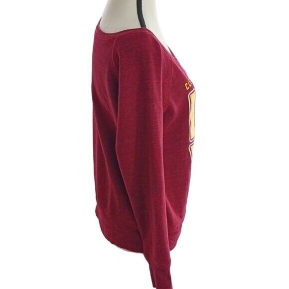 Cleveland Cavaliers Womens S Sweatshirt Maroon Land I Love Basketball Pullover - Picture 4 of 6